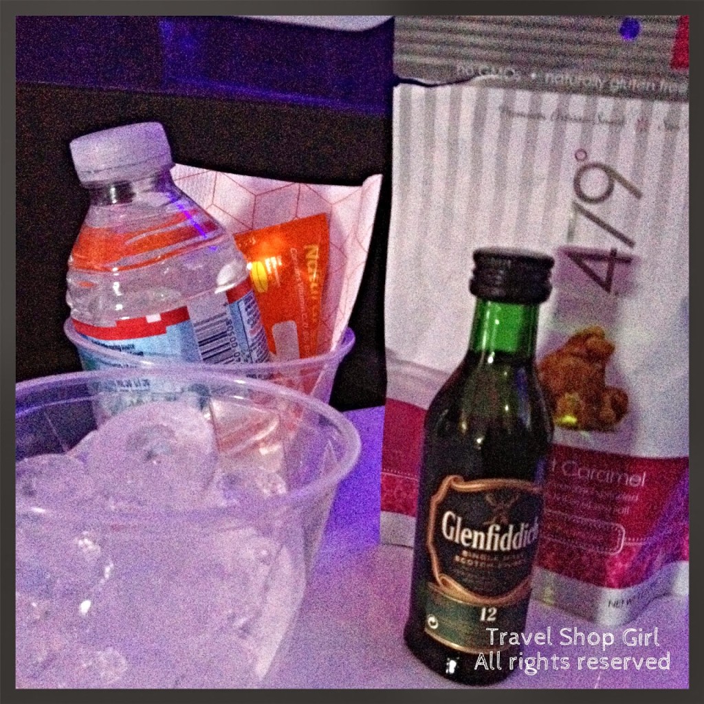 Snack one for the hubby: Glenfiddich and popcorn