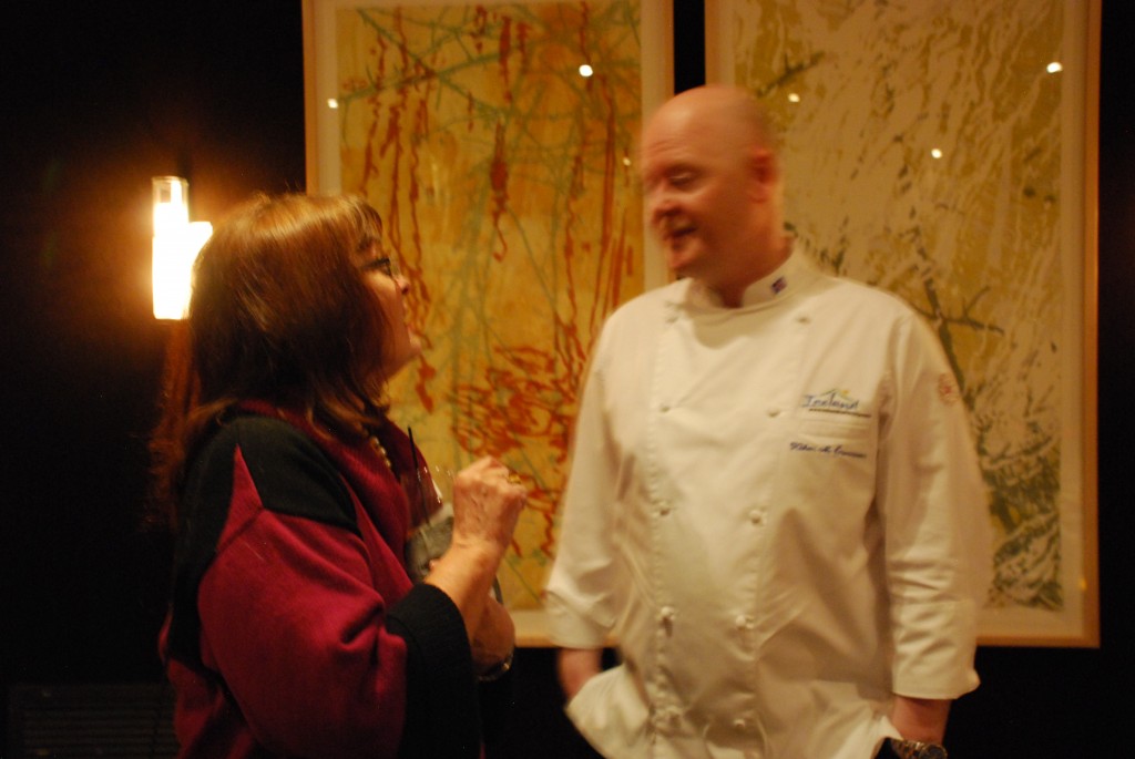 Chef Hákon Már Örvarsson talking with Karen Grete of Scandinavian Today