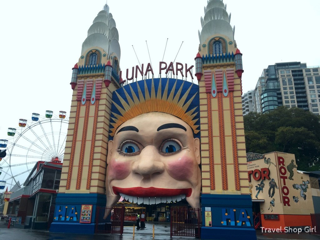 Luna Park Sydney and the easily recognizable 30' smiling face