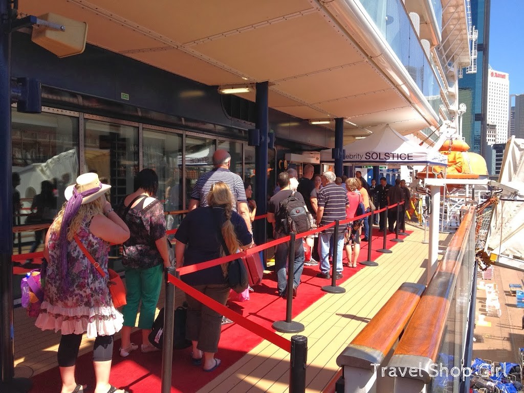 Loading passengers on the red carpet